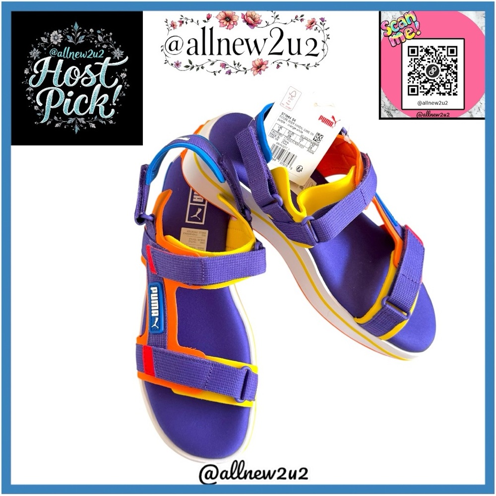 PUMA Future Rider Game On Strappy Sandals 371964-04 Sz 7